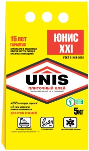 Изображение Клей плиточный Юнис ХХI, 5 кг