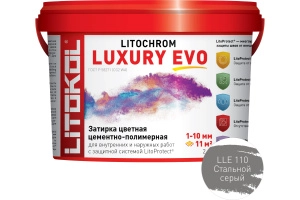 Изображение Литокол Litochrom LUXURY EVO LLE.110 затирочная смесь  Стальной серый 2кг