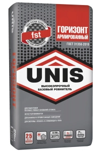 Изображение ЮНИС Горизонт Армированный Стяжка пола цементная, 25 кг