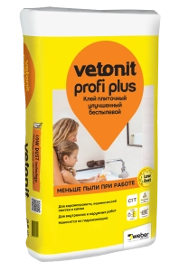Изображение Клей плиточный улучшенный беспылевой ВЕТОНИТ Профи Плюс, 25 кг