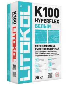 Изображение Клей для плитки Litokol Hyperflex K100 Белый 20 кг