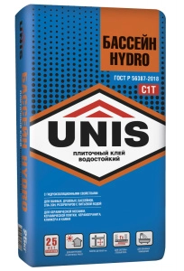 Изображение Клей плиточный Юнис Бассейн HYDRO, 25 кг.