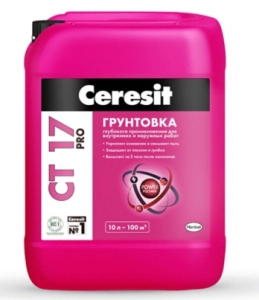 Изображение Грунт для впитывающих оснований ЦЕРЕЗИТ CT 17 PRO Россия (10 л)