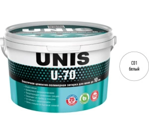 Изображение ЮНИС Затирка эластичная U-70 белый С01, ведро 2 кг