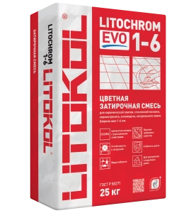 Изображение Литокол Litochrom 1-6 EVO LE.100 затирочная смесь Пепельно-белый 25кг