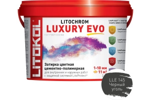 Изображение Литокол Litochrom LUXURY EVO LLE.145 затирочная смесь Черный уголь 2кг