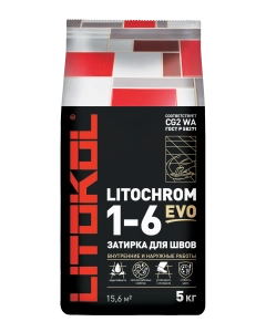Изображение Литокол Litochrom 1-6 EVO LE.100 затирочная смесь Пепельно-белый 5кг