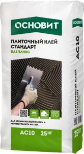 Изображение Клей плиточный Основит Базпликс АС-10 стандарт, 25 кг