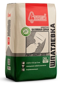 Изображение Шпаклевка  выравнивающая цементная Старатели  Базовая Серая 20 кг