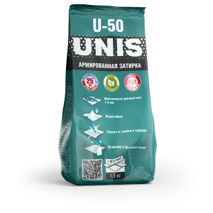 Изображение ЮНИС Затирка эластичная U-50 антрацит С10, 1,5 кг