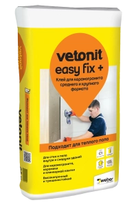 Изображение Плиточный клей ВЕТОНИТ Изи Фикс+ для керамогранита среднего и крупного формата, 25 кг